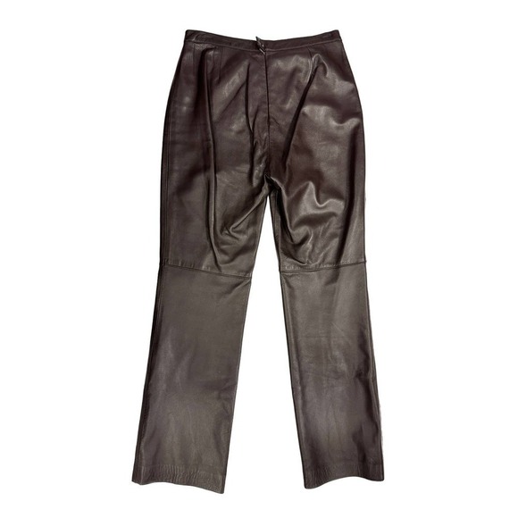 LAFAYETTE 148 Brown Nappa Leather Wide Leg Pants Sz. 8 nwot - Picture 2 of 6